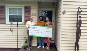 Grant recipient, Sabastian with TruNorth Mortgage lender.